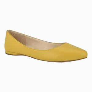 Nine West Speakup Almond Toe Flats - Yellow - Ireland (YI8031472)